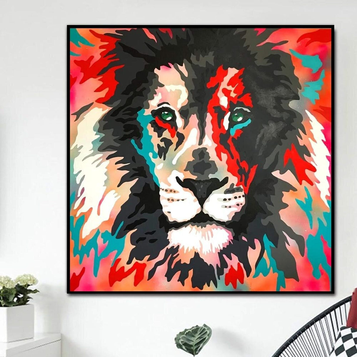 Lion Face Poster - Unleash the Majestic Roar-ChandeliersDecor.com