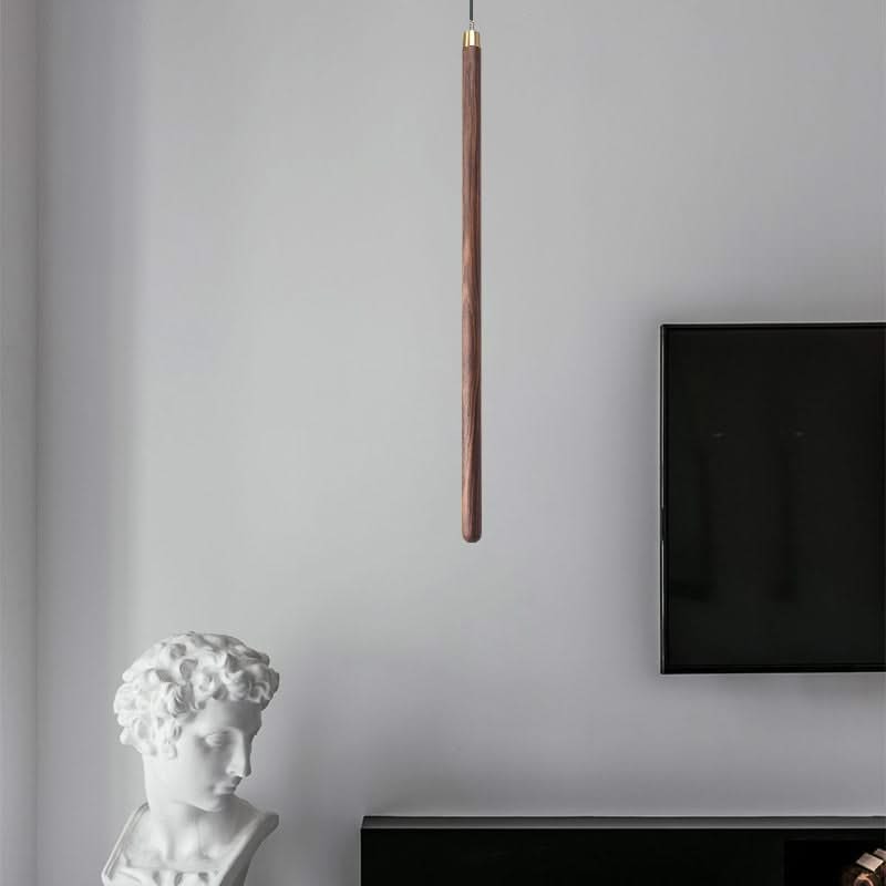Long Strip Hanging Light - Walnut Pendant Light-ChandeliersDecor.com