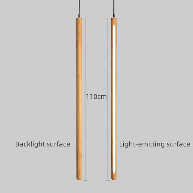 Long Strip Hanging Light - Walnut Pendant Light-ChandeliersDecor.com