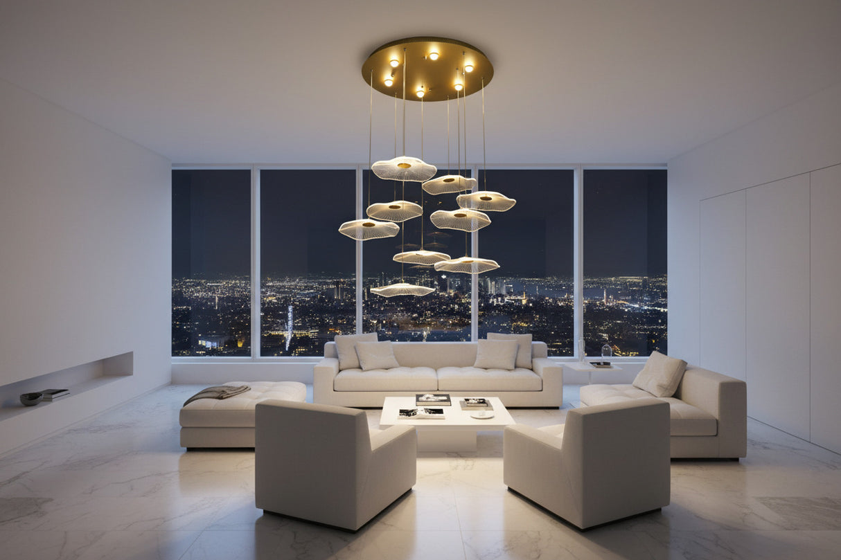 ChandeliersDecor.com-Chandeliers-Lotus Leaf Chandelier: Elegant Lighting for Your Space