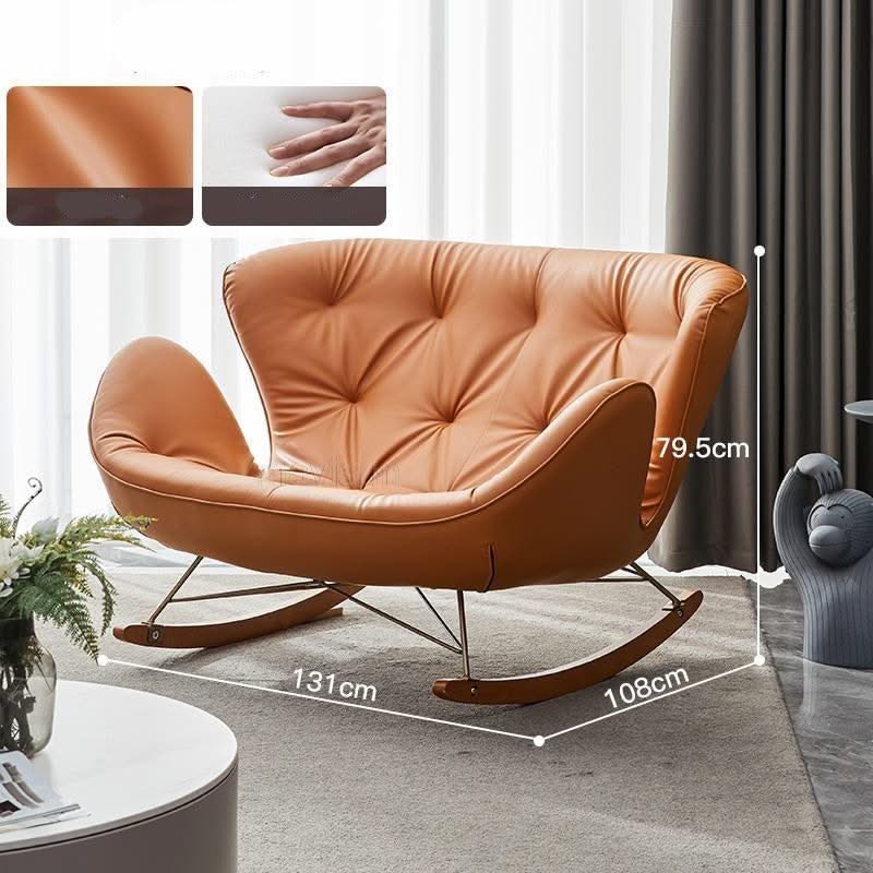 ChandeliersDecor.com-Recliners-Lounge Rocking Chair - Leather Rocking Chair