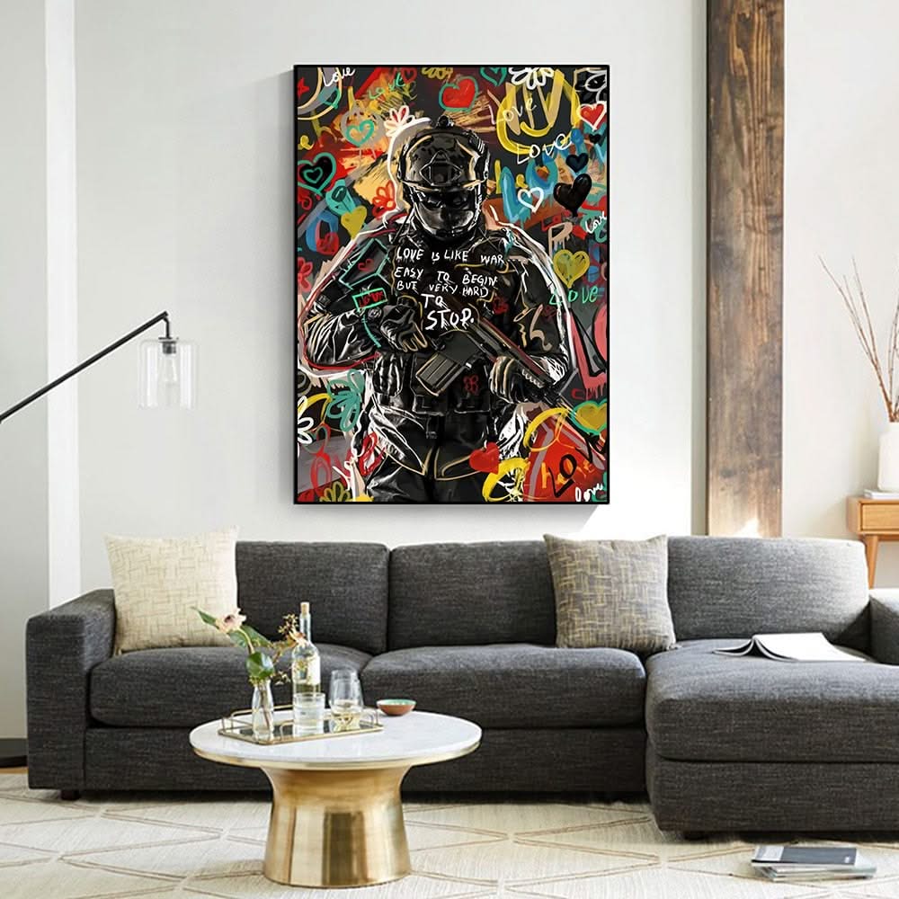 Love is like war Soldier Poster - Exquisite Artwork 2022-ChandeliersDecor.com