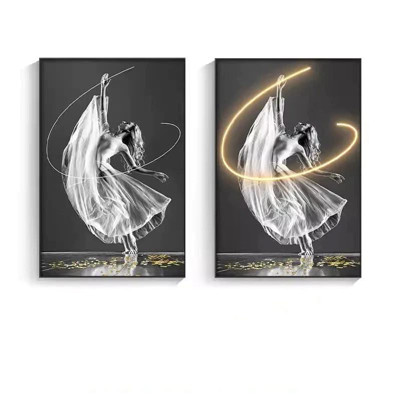 Luminous LED Girl Abstract Art Wall Lamp-ChandeliersDecor.com
