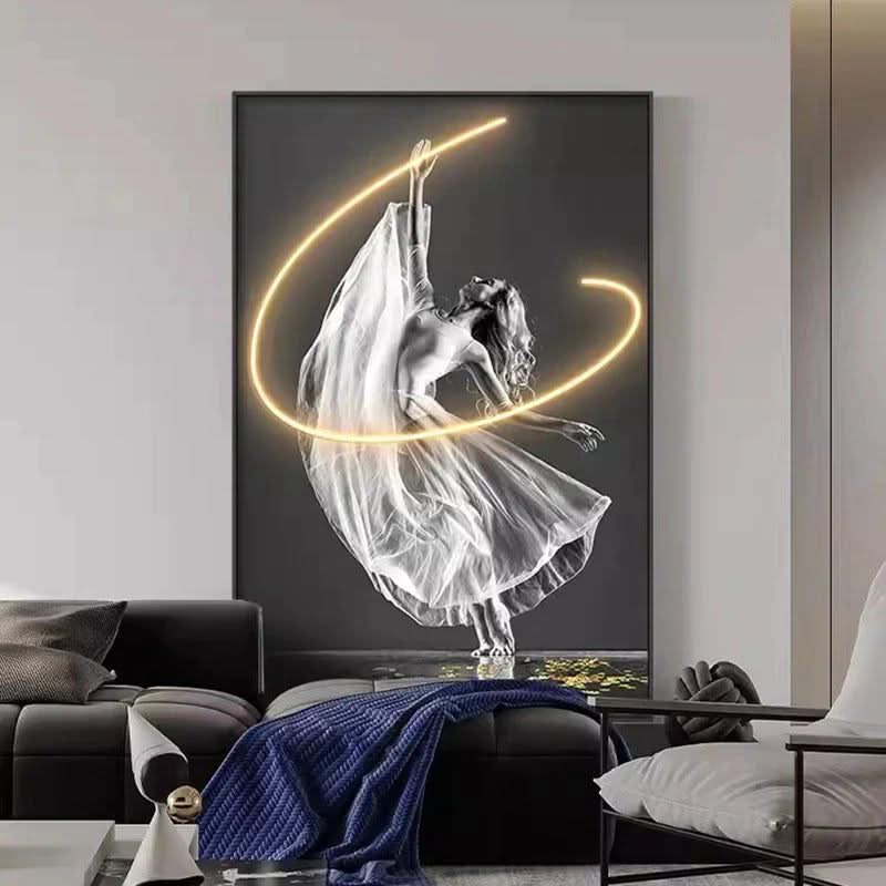 Luminous LED Girl Abstract Art Wall Lamp-ChandeliersDecor.com