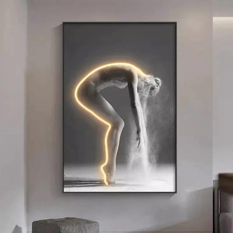 Luminous LED Girl Abstract Art Wall Lamp-ChandeliersDecor.com
