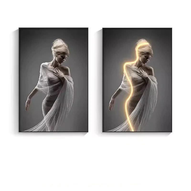 Luminous LED Girl Abstract Art Wall Lamp-ChandeliersDecor.com