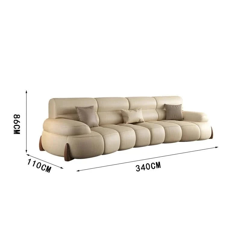 Luxury Cow Hide Leather Sectional Sofa Set-ChandeliersDecor.com