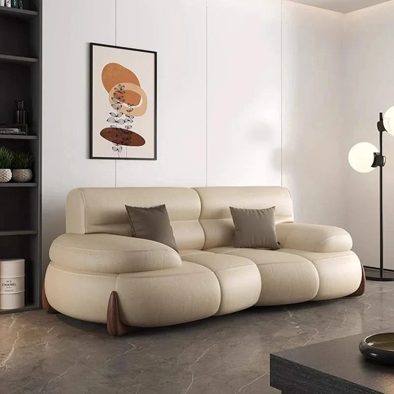 Luxury Cow Hide Leather Sectional Sofa Set-ChandeliersDecor.com