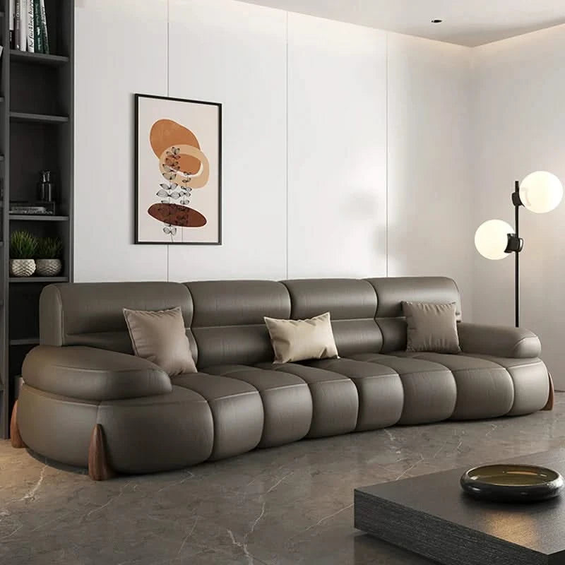 Luxury Cow Hide Leather Sectional Sofa Set-ChandeliersDecor.com