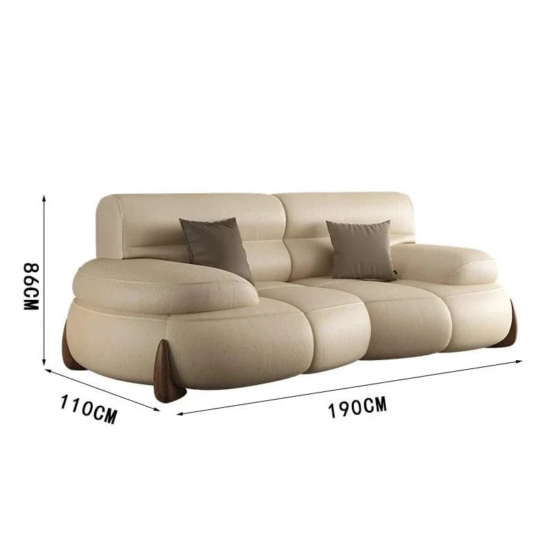 Luxury Cow Hide Leather Sectional Sofa Set-ChandeliersDecor.com