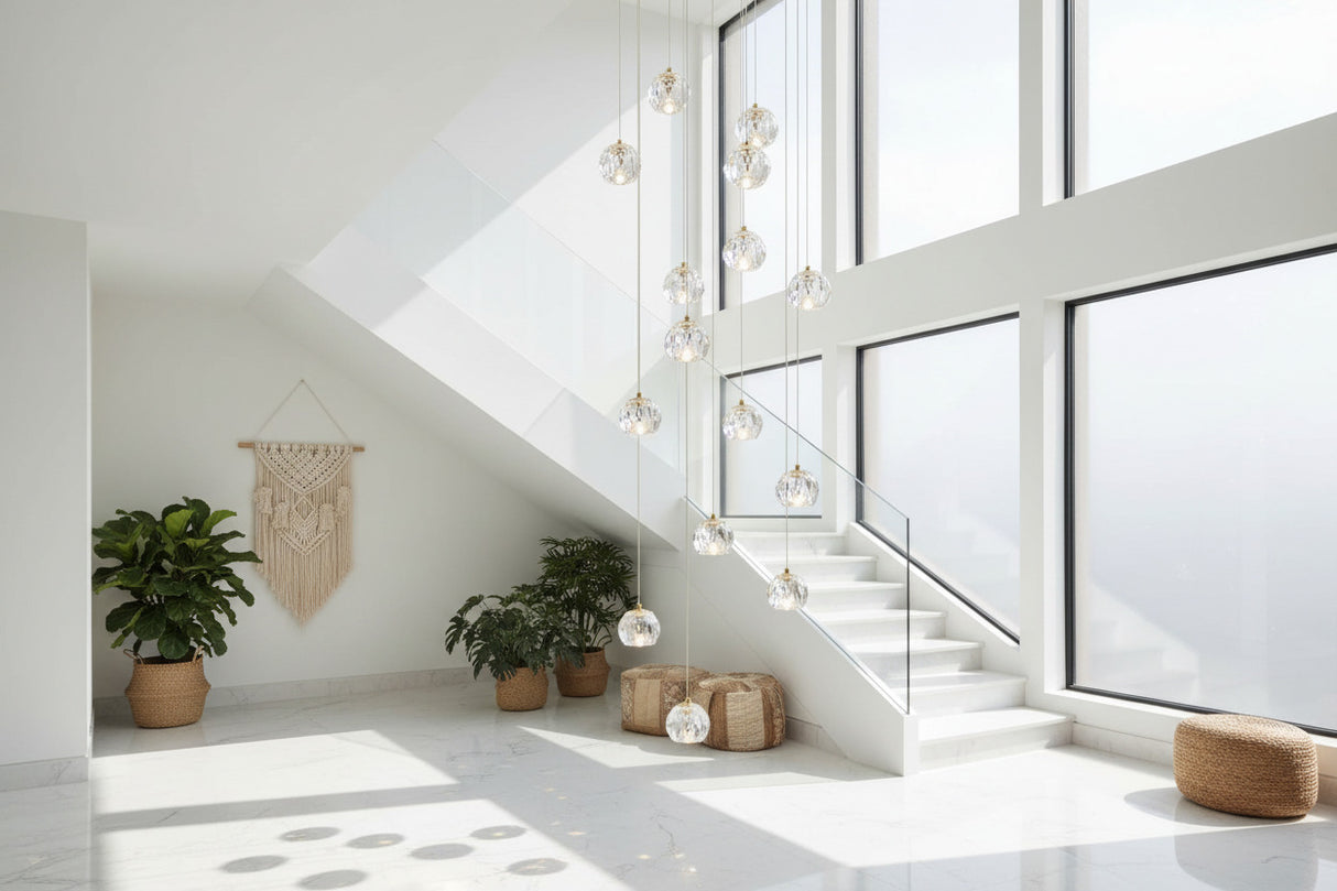 Luxury Crystal Stair Chandelier - Football Shape-ChandeliersDecor.com