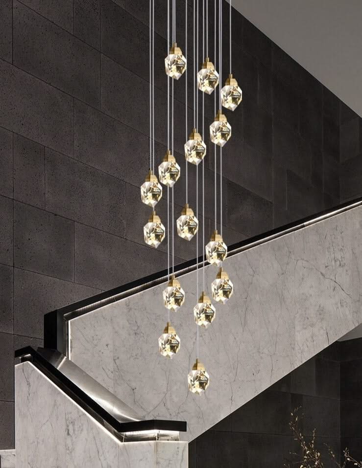 ChandeliersDecor.com-Staircase Chandelier-Luxury Crystal Staircase Chandelier with LED Lights