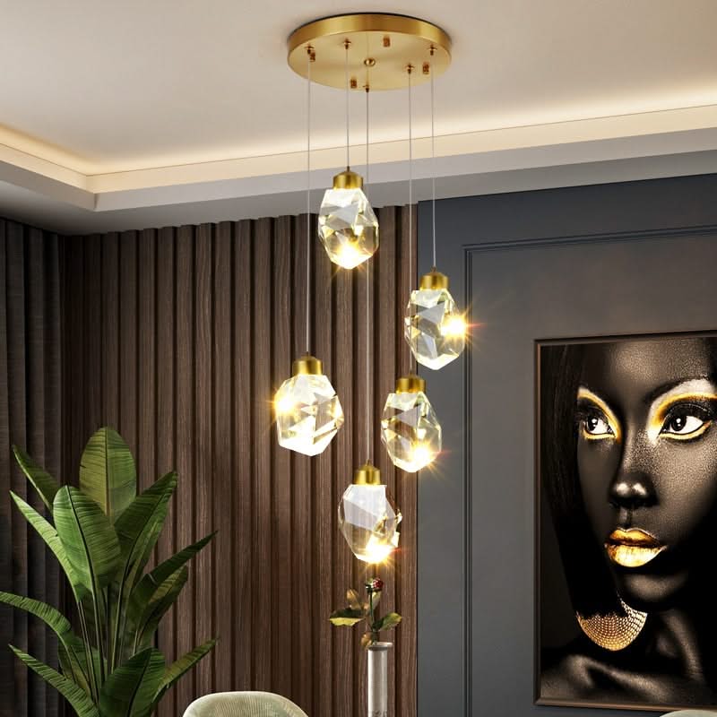 ChandeliersDecor.com-Staircase Chandelier-Luxury Crystal Staircase Chandelier with LED Lights