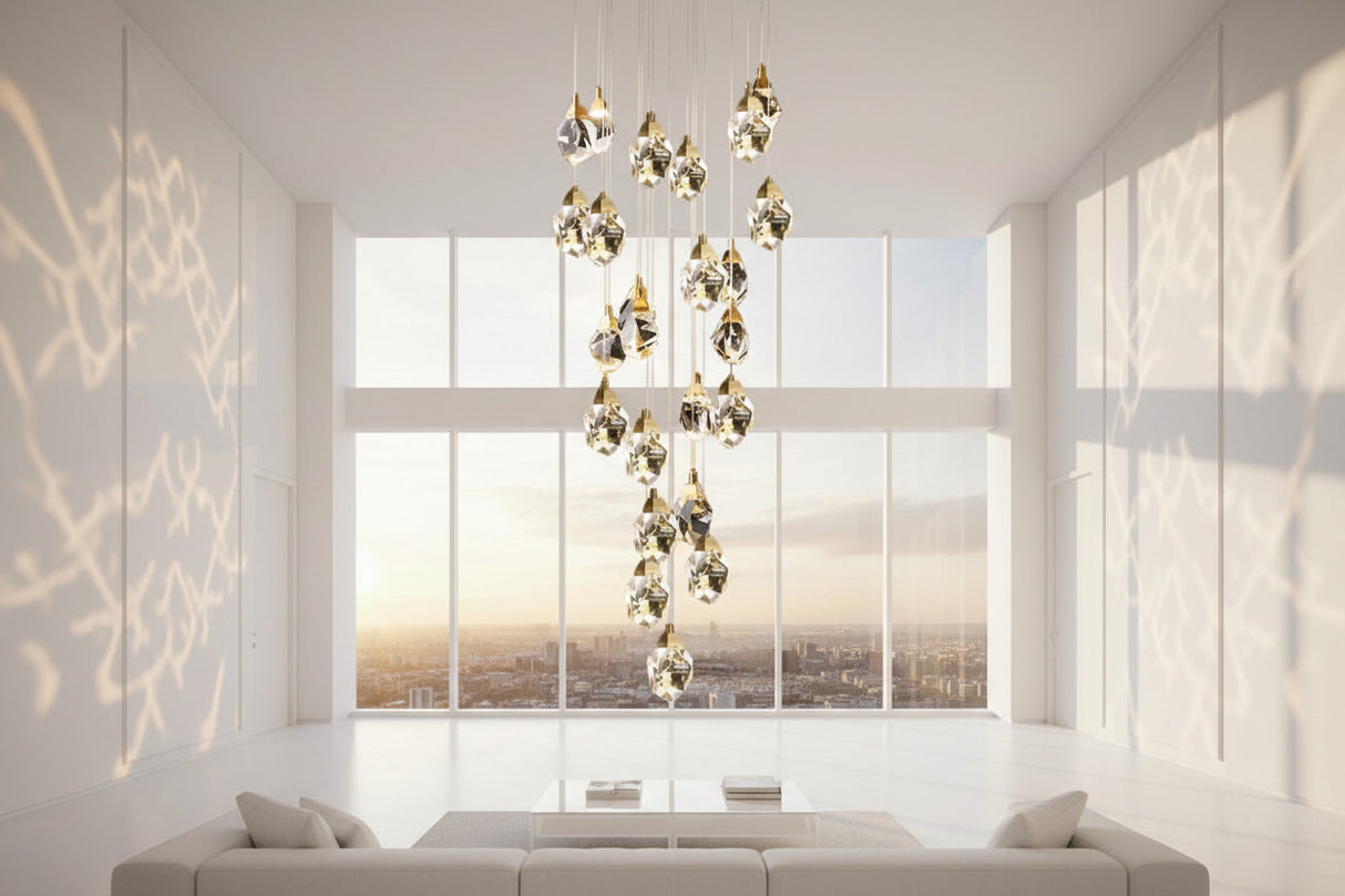 Luxury Crystal Staircase Chandelier with LED Lights-ChandeliersDecor.com