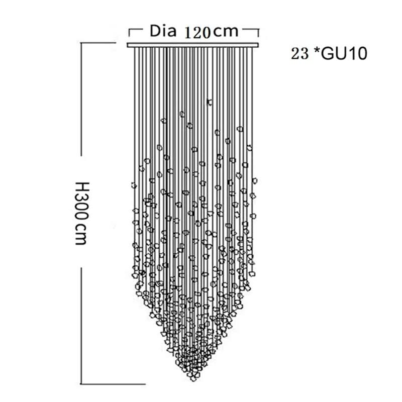 ChandeliersDecor.com-Staircase Chandelier-Luxury Crystal Stones LED Ceiling Chandelier