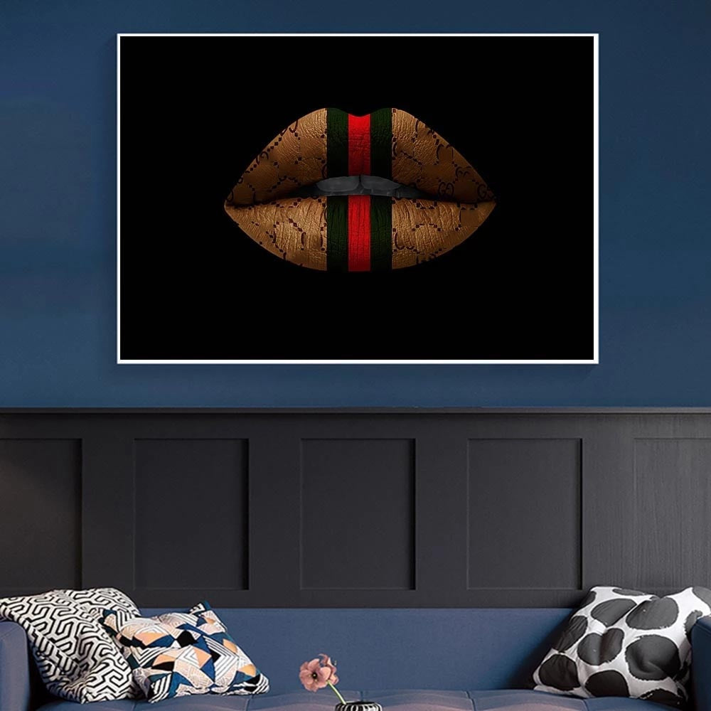 ChandeliersDecor.com-Wall Posters-Luxury Lips Wall Art Canvas Painting Women Mouth Poster and Prints Modern Fashion Pictures Print For Living Room Home Decoration