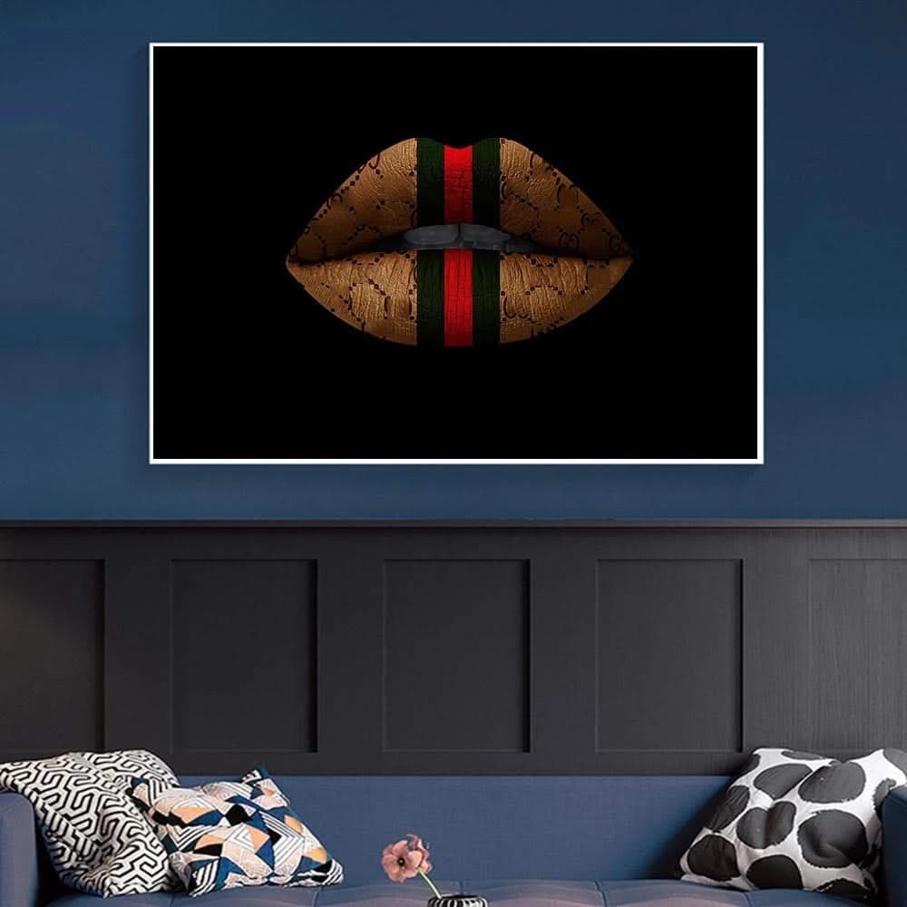 Luxury Lips Wall Art Canvas Painting Women Mouth Poster and Prints Modern Fashion Pictures Print For Living Room Home Decoration-ChandeliersDecor.com