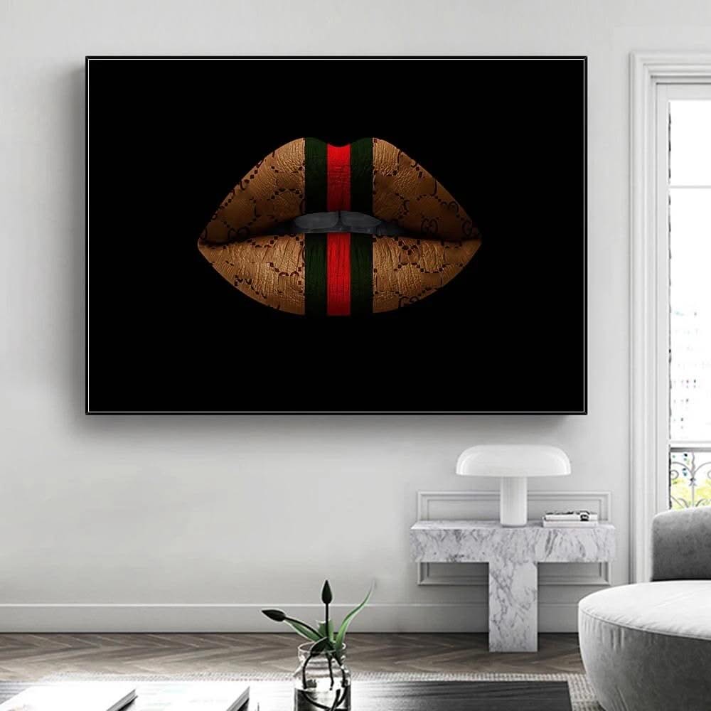 Luxury Lips Wall Art Canvas Painting Women Mouth Poster and Prints Modern Fashion Pictures Print For Living Room Home Decoration-ChandeliersDecor.com