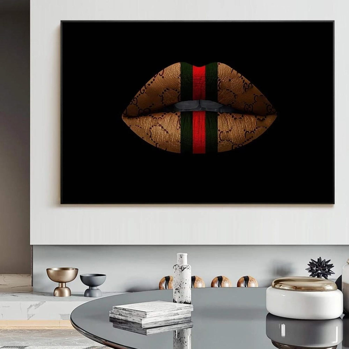 Luxury Lips Wall Art Canvas Painting Women Mouth Poster and Prints Modern Fashion Pictures Print For Living Room Home Decoration-ChandeliersDecor.com