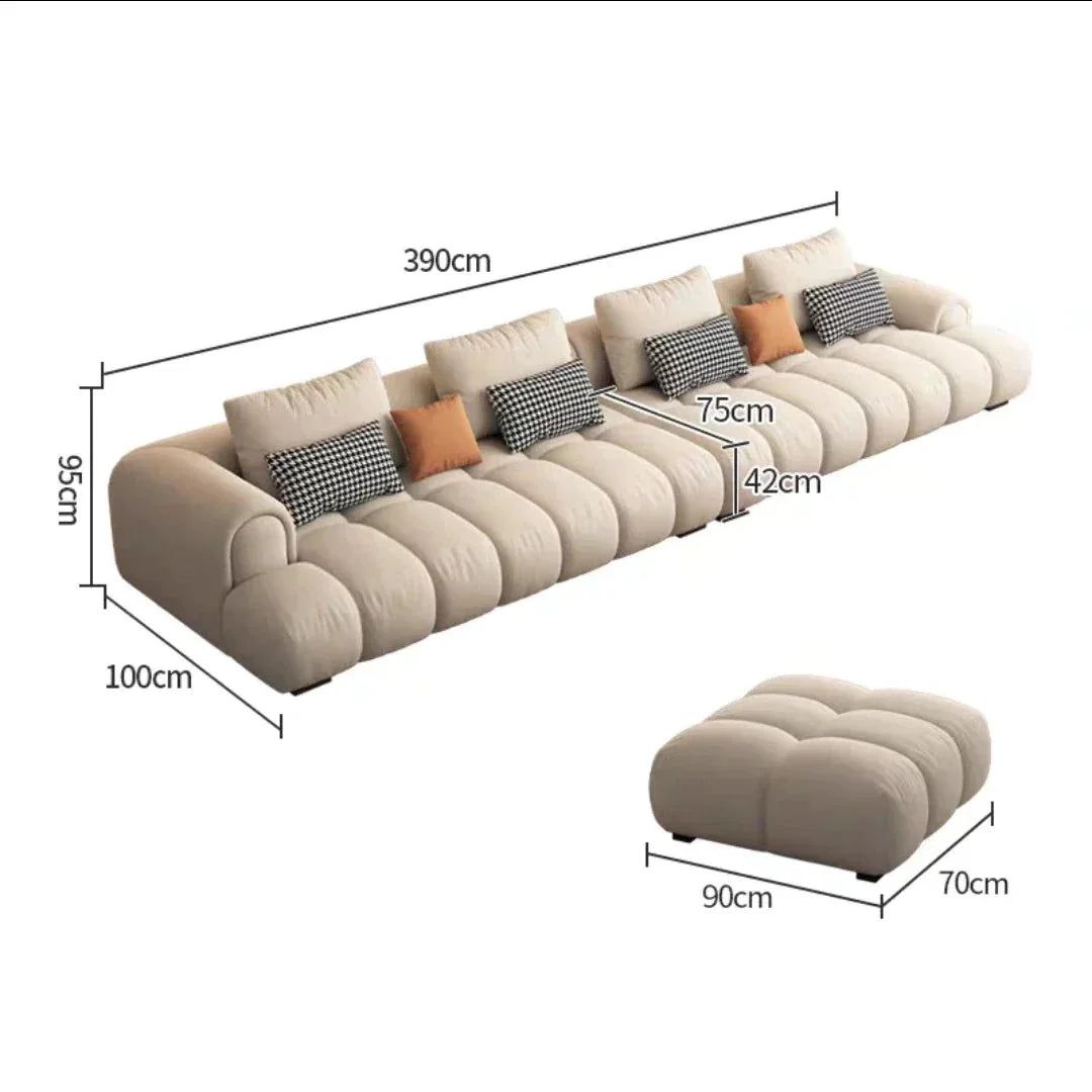 Luxury Sectional Calf Leather Sofa Cama Chaise Sofa Set-ChandeliersDecor.com
