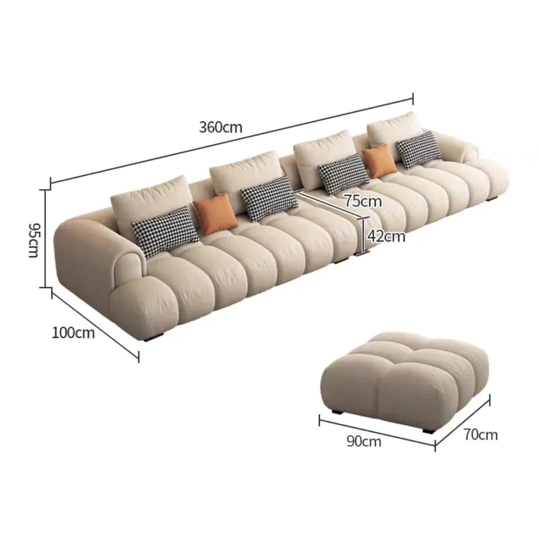 Luxury Sectional Calf Leather Sofa Cama Chaise Sofa Set-ChandeliersDecor.com