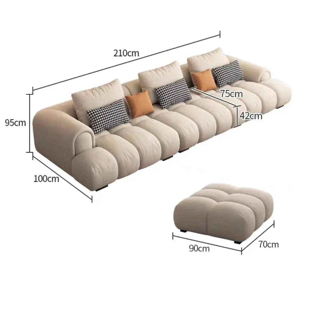 Luxury Sectional Calf Leather Sofa Cama Chaise Sofa Set-ChandeliersDecor.com
