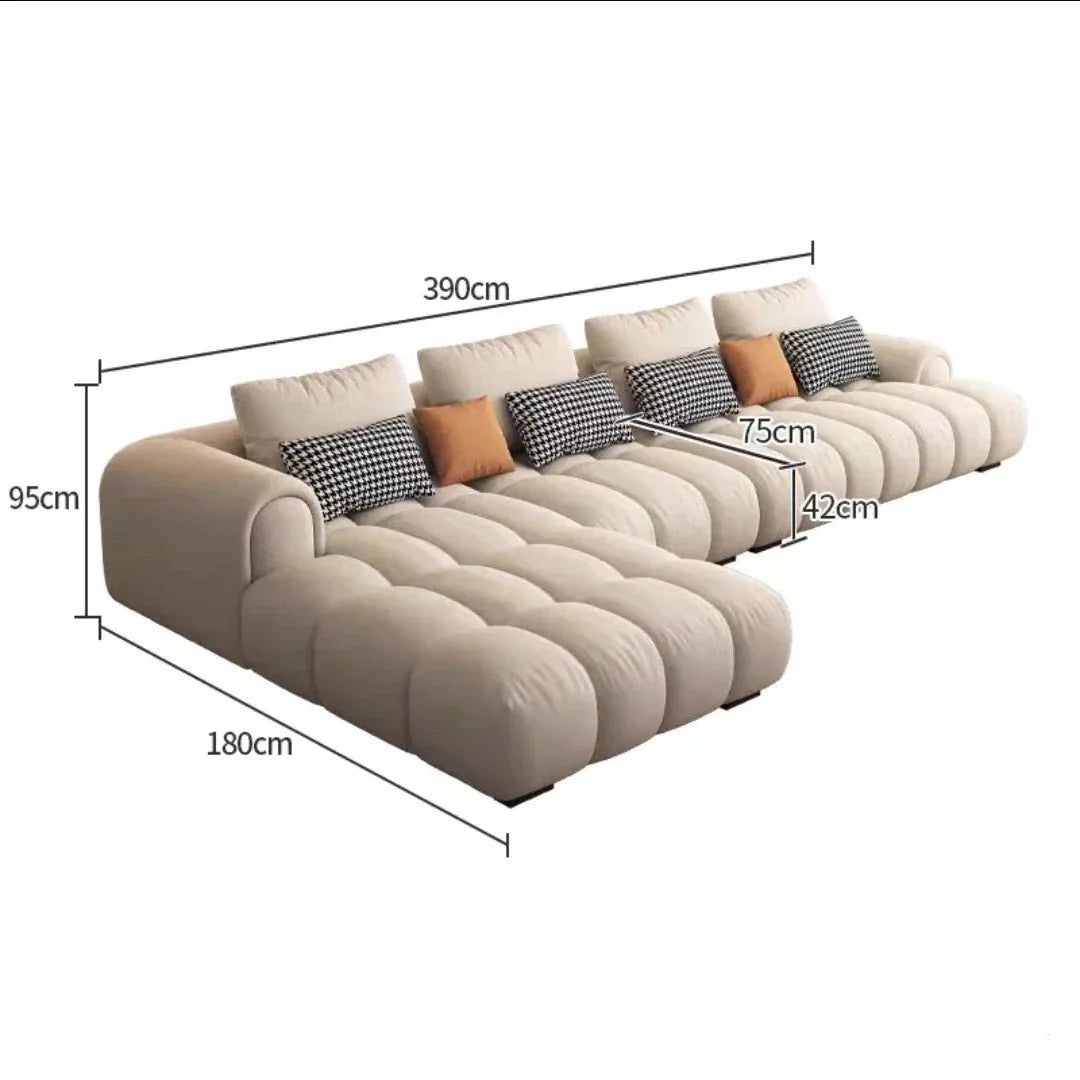 Luxury Sectional Calf Leather Sofa Cama Chaise Sofa Set-ChandeliersDecor.com