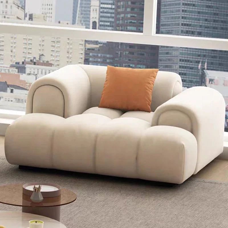 Luxury Sectional Calf Leather Sofa Cama Chaise Sofa Set-ChandeliersDecor.com