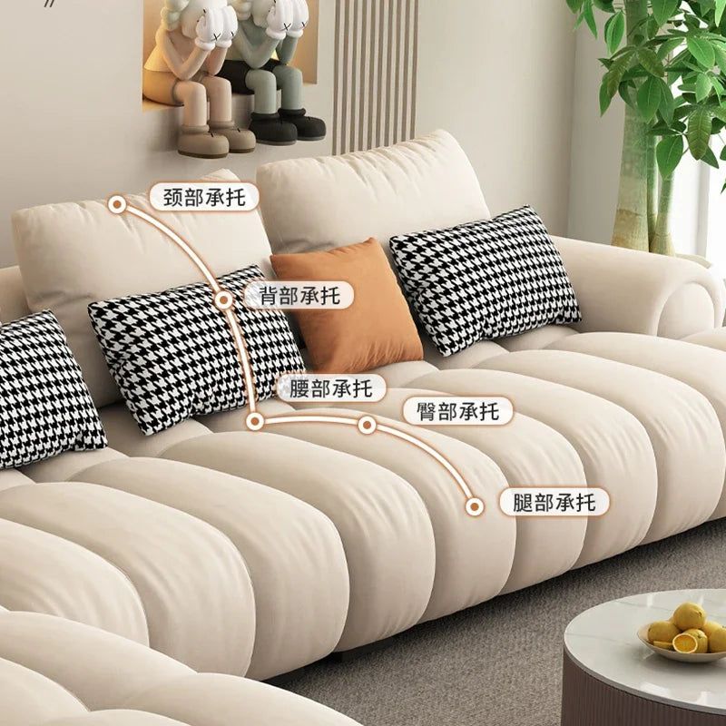 Luxury Sectional Calf Leather Sofa Cama Chaise Sofa Set-ChandeliersDecor.com