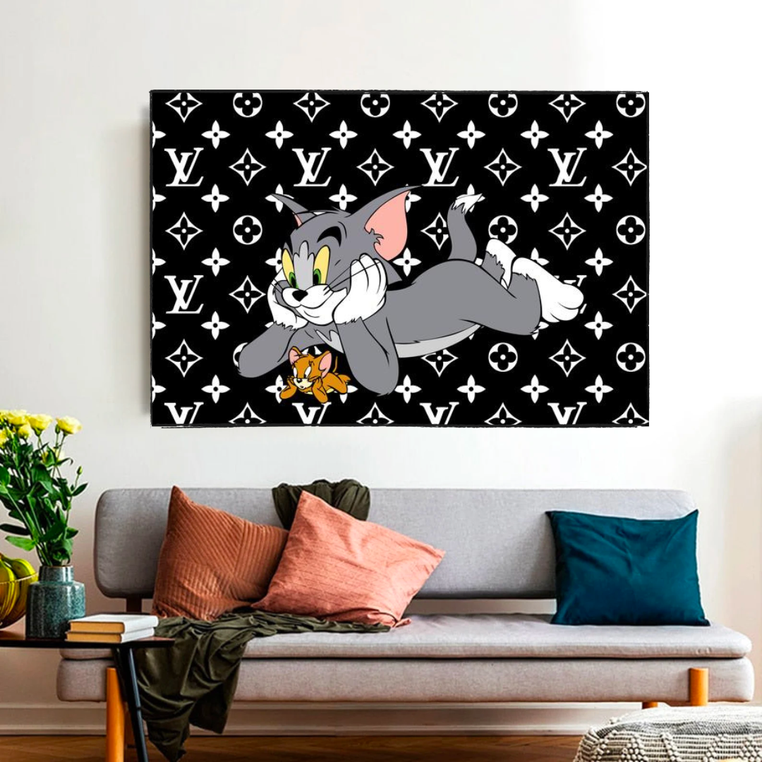 ChandeliersDecor.com-Wall Posters-LV Tom and Jerry Canvas Wall Art Unique LV Collection