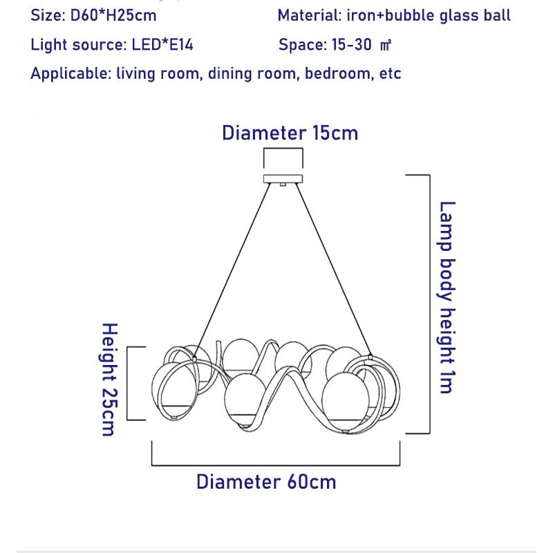 Magic Bean Molecular LED Chandelier with Glass Bubbles-ChandeliersDecor.com