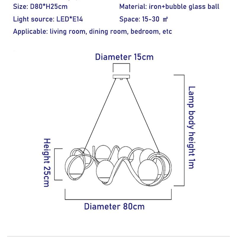 Magic Bean Molecular LED Chandelier with Glass Bubbles-ChandeliersDecor.com