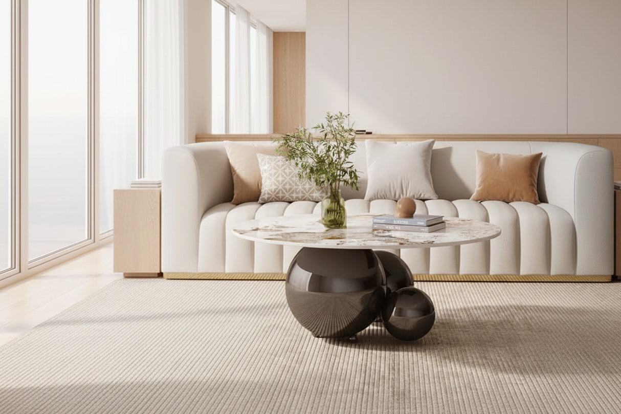 Marble Coffee Table Globe Balls Design-ChandeliersDecor.com