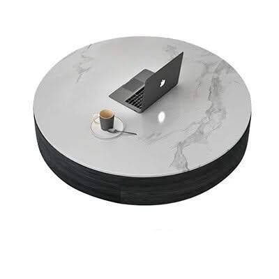 Marble Effect Solid Slab Round Coffee Table-ChandeliersDecor.com