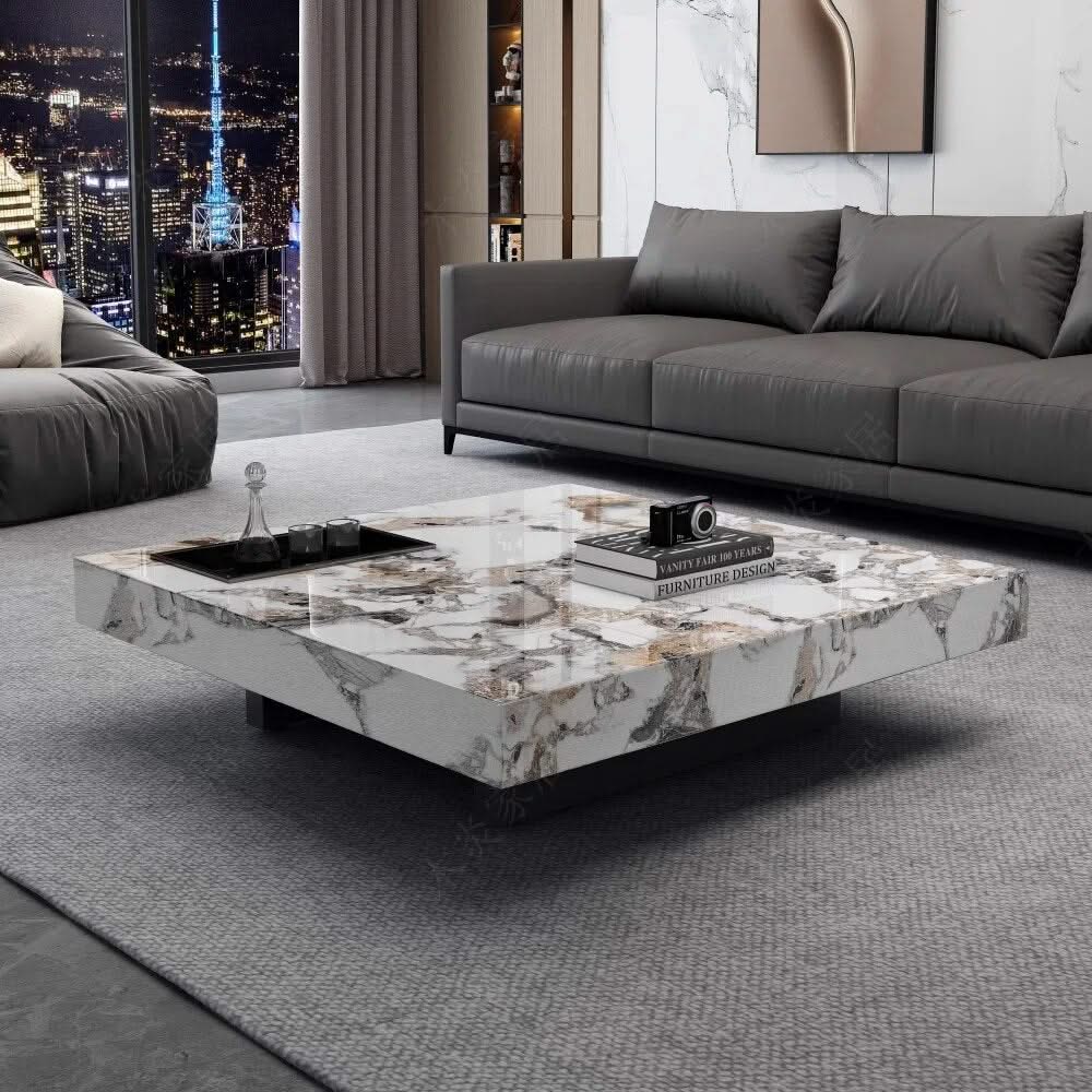 Marble Gloss Coffee Table-ChandeliersDecor.com