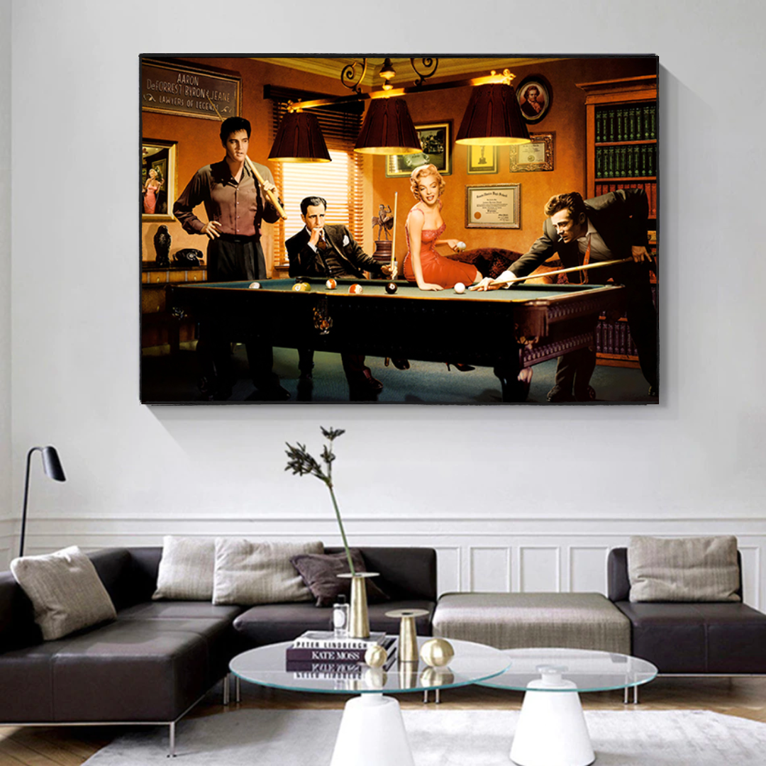 ChandeliersDecor.com-Wall Posters-Marilyn and James Dean and Elvis Poster - Eye-Catching Art
