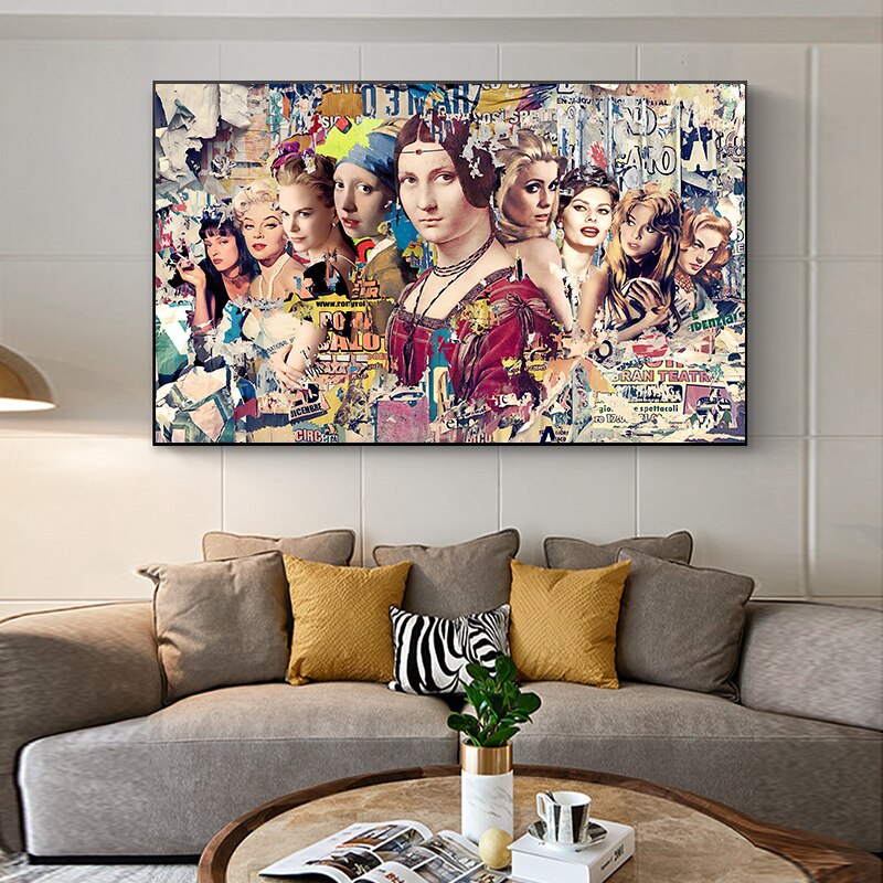 ChandeliersDecor.com-Wall Posters-Marilyn and Mona Poster: Iconic Collaboration