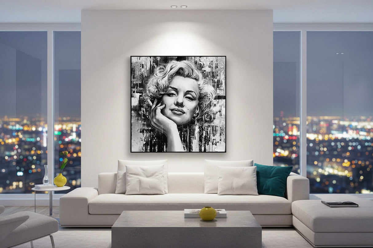 Marilyn Black and White: A Timeless Art Piece-ChandeliersDecor.com
