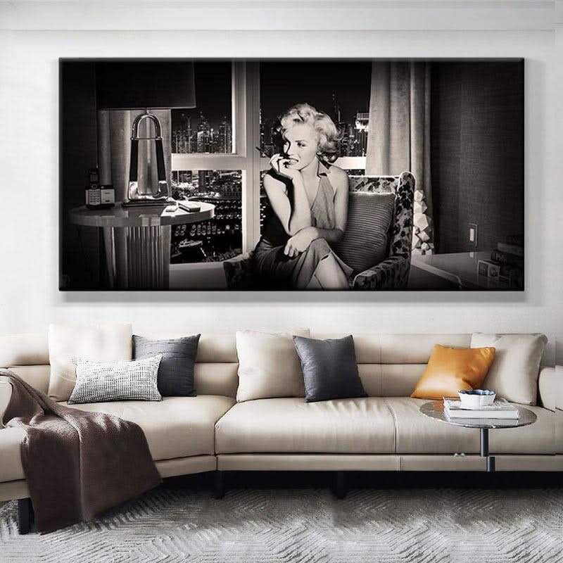 Marilyn Monroe Black and White Poster: Iconic Wall Art-ChandeliersDecor.com