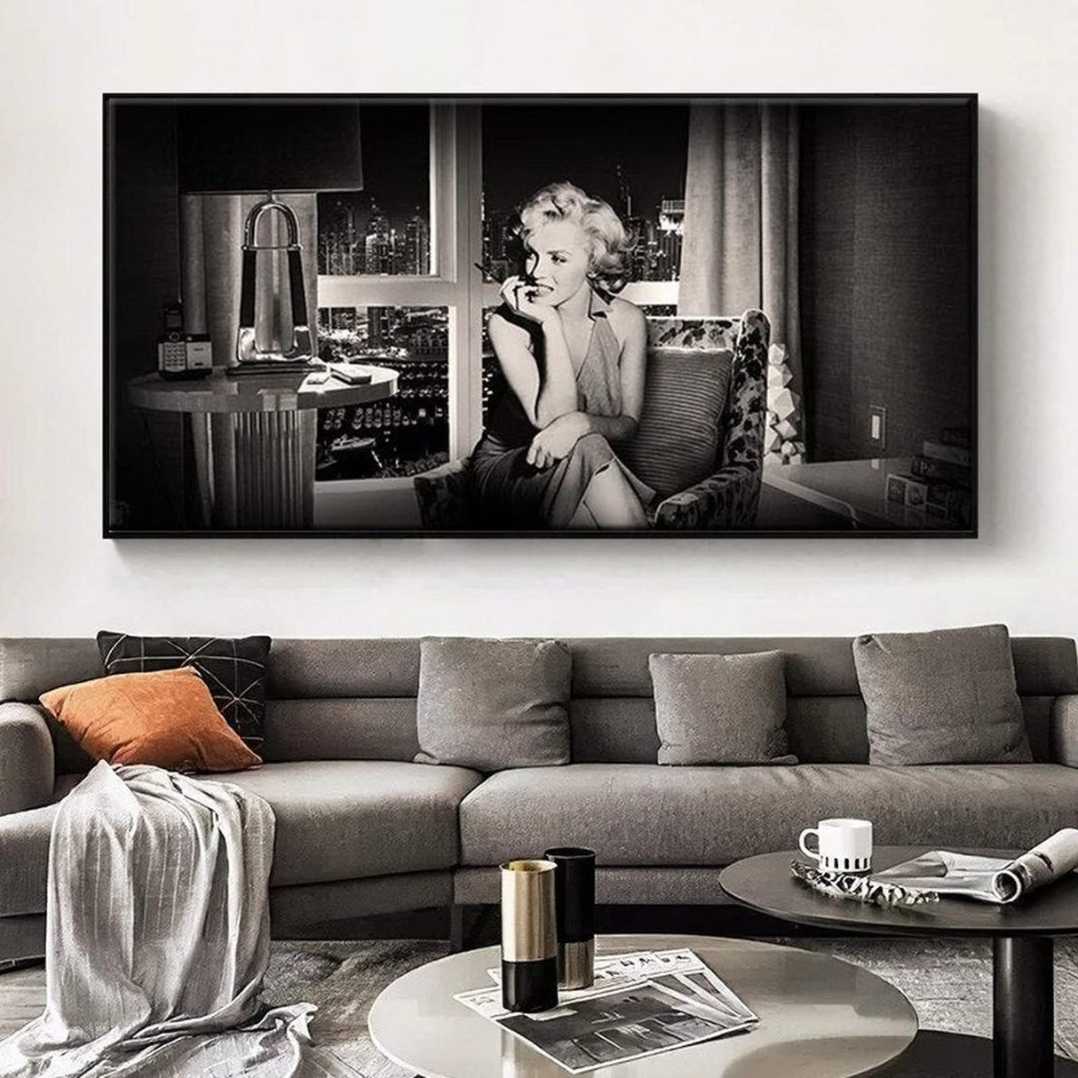 Marilyn Monroe Black and White Poster: Iconic Wall Art-ChandeliersDecor.com