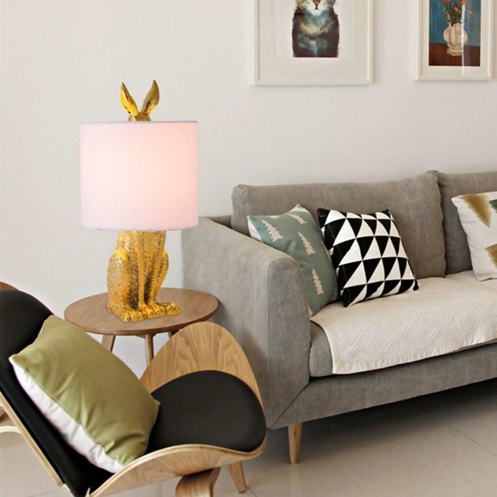 ChandeliersDecor.com-Table Lamp-Masked Rabbit Resin Table Lamp - Illuminate Your Space