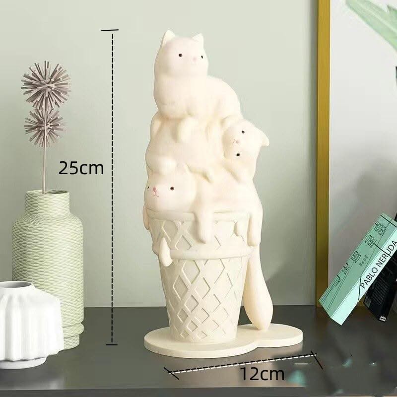 ChandeliersDecor.com-Kids Statues-Melted Ice Cream Cat Statues Sculpture Ornament
