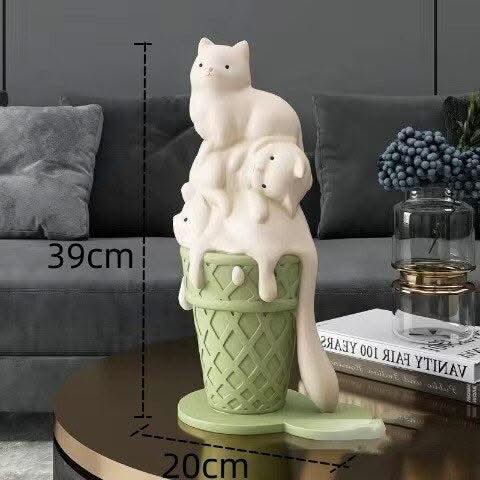 ChandeliersDecor.com-Kids Statues-Melted Ice Cream Cat Statues Sculpture Ornament