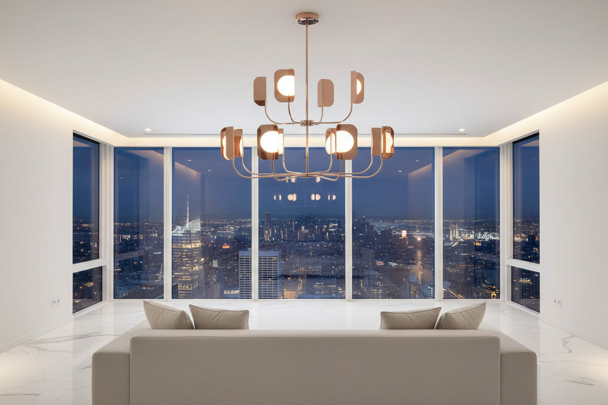 Metal Leaves Globe Chandelier - Stunning Lighting Fixture-ChandeliersDecor.com