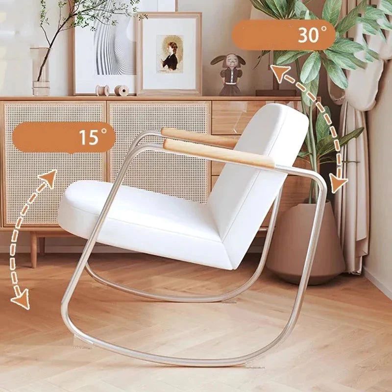 ChandeliersDecor.com-Sofa Chairs and Stools-Metal Minimalist Rocking Lounge Chair - Modern Style