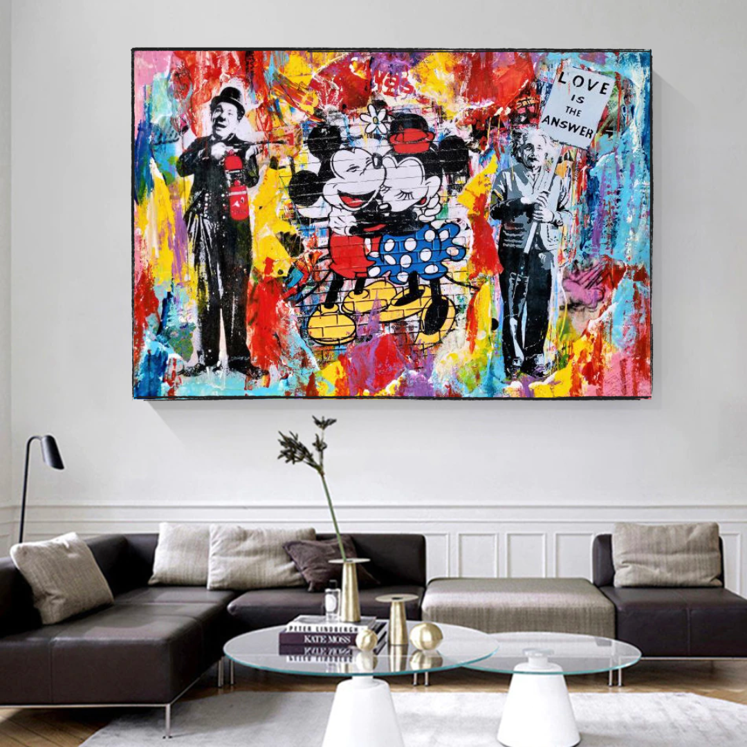 Mickey and Minnie Love - Love is the Answer Wall Art-ChandeliersDecor.com
