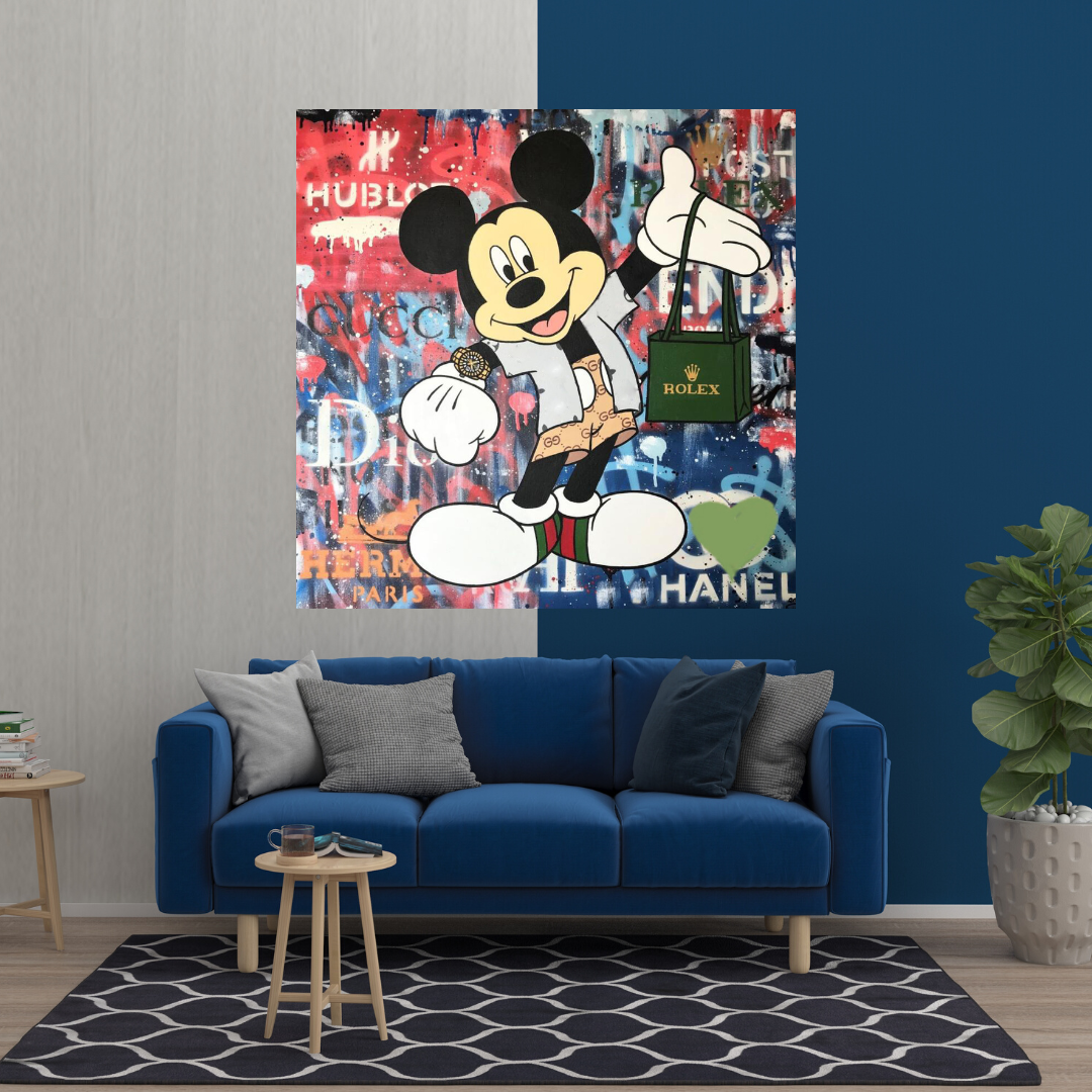 ChandeliersDecor.com-Wall Posters-Mickey Mouse Canvas Wall Art - Secure the Bag