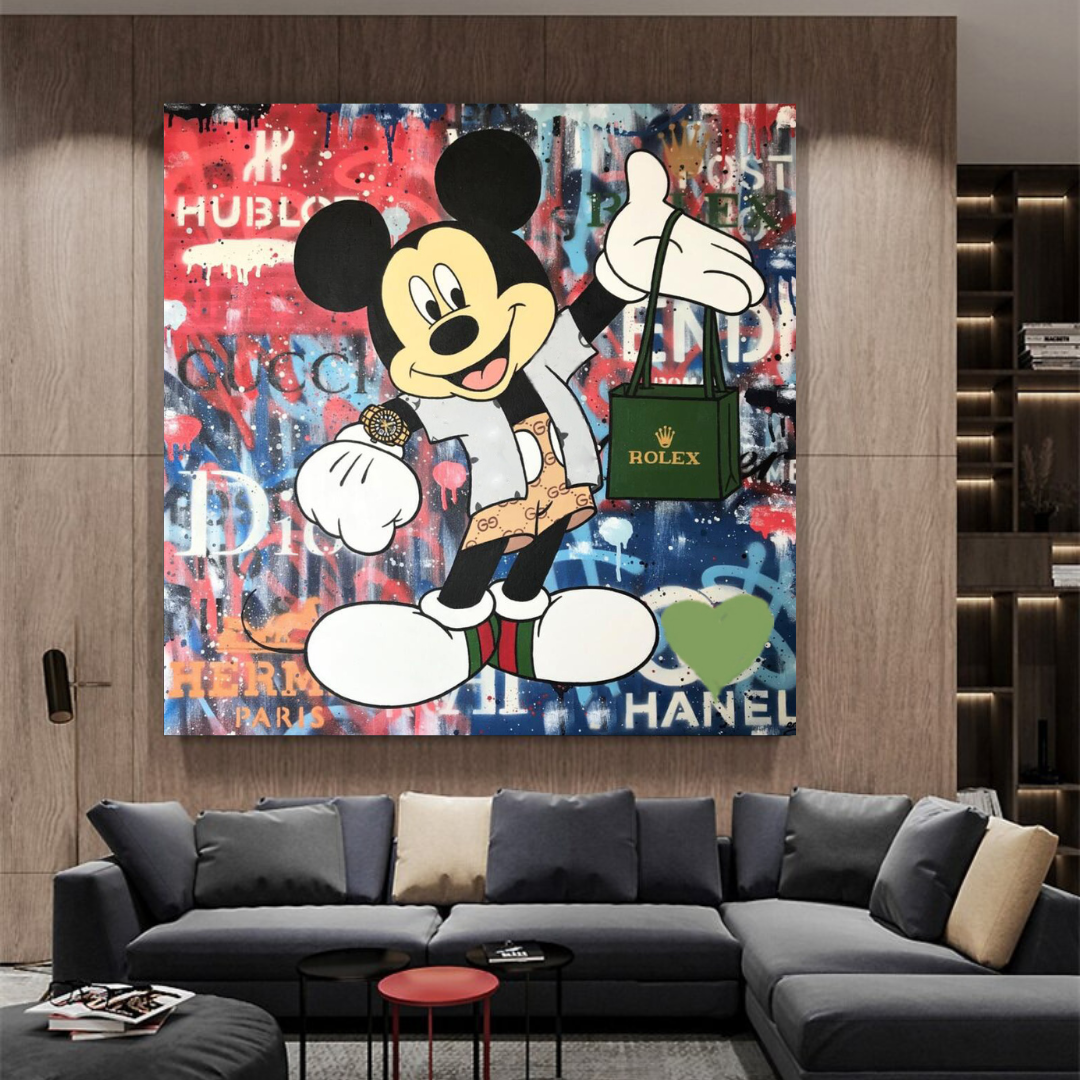 ChandeliersDecor.com-Wall Posters-Mickey Mouse Canvas Wall Art - Secure the Bag