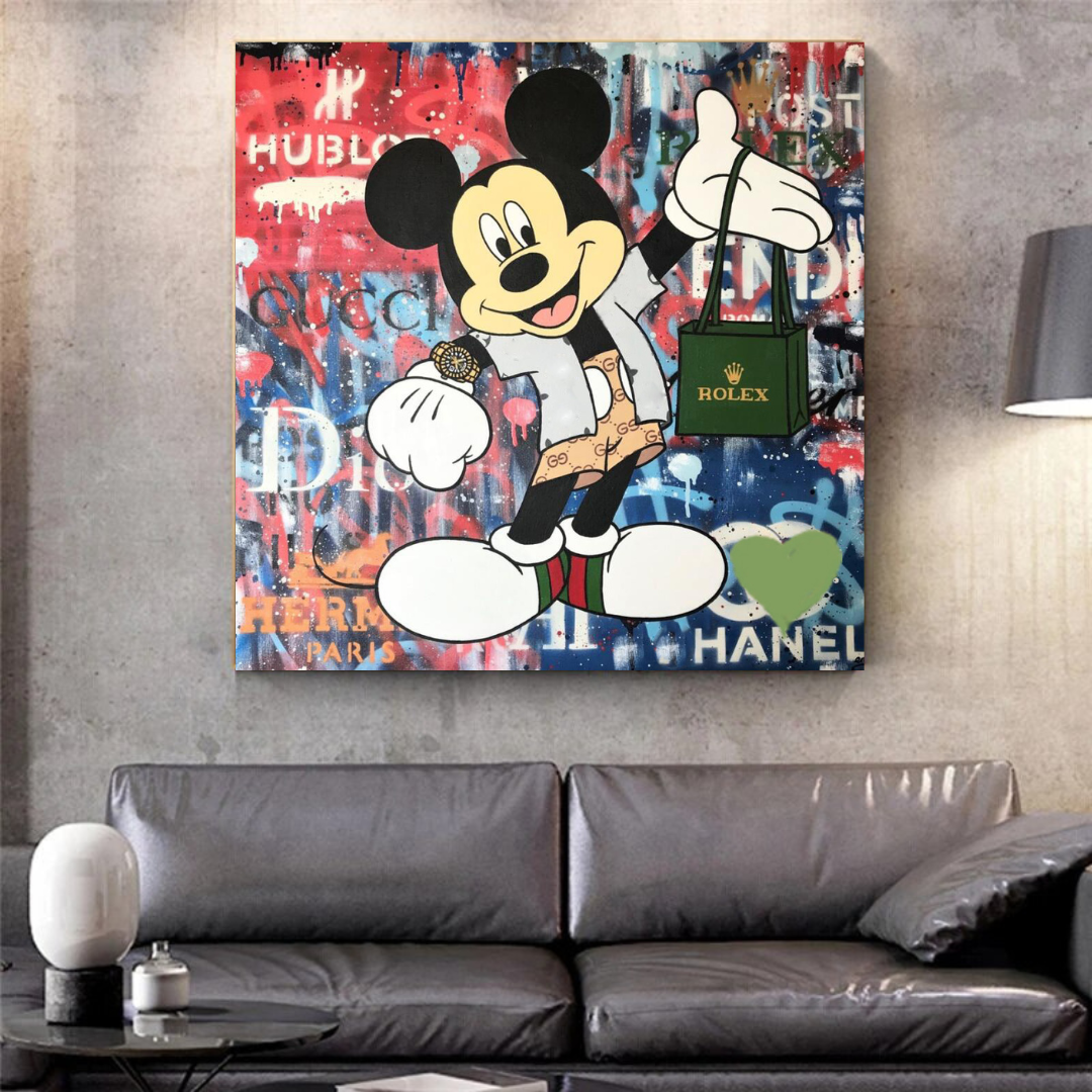 ChandeliersDecor.com-Wall Posters-Mickey Mouse Canvas Wall Art - Secure the Bag