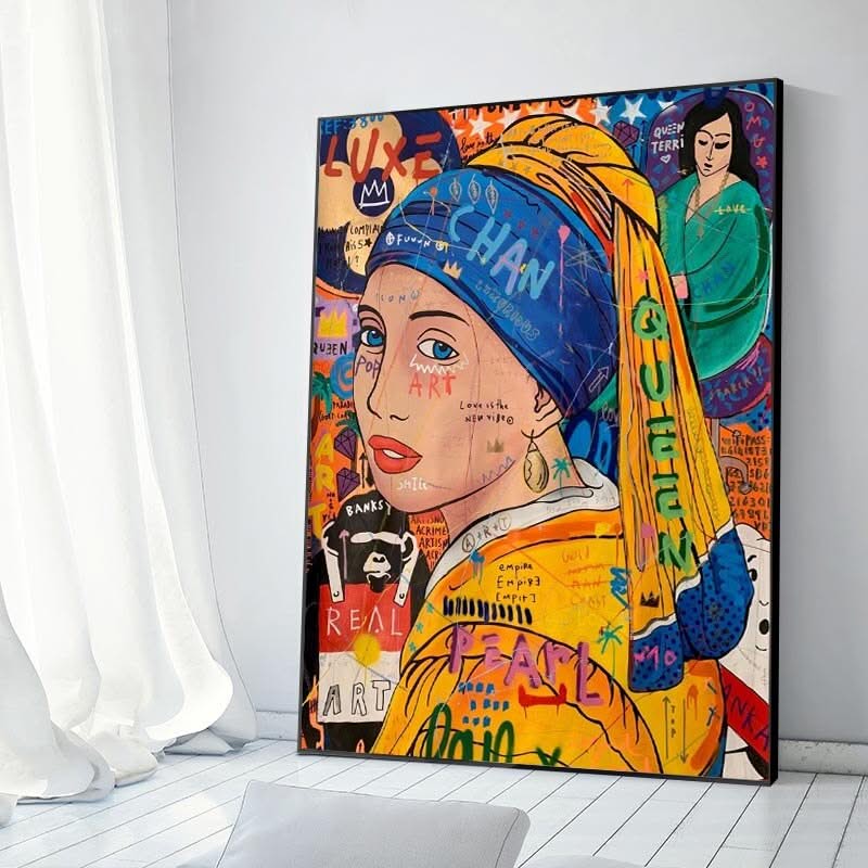 Milkmaid Graffiti Wall Art: Bold and Unique Decor-ChandeliersDecor.com